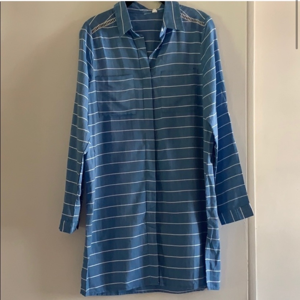 NWT Koy Resort Blue Striped Dress Size Medium